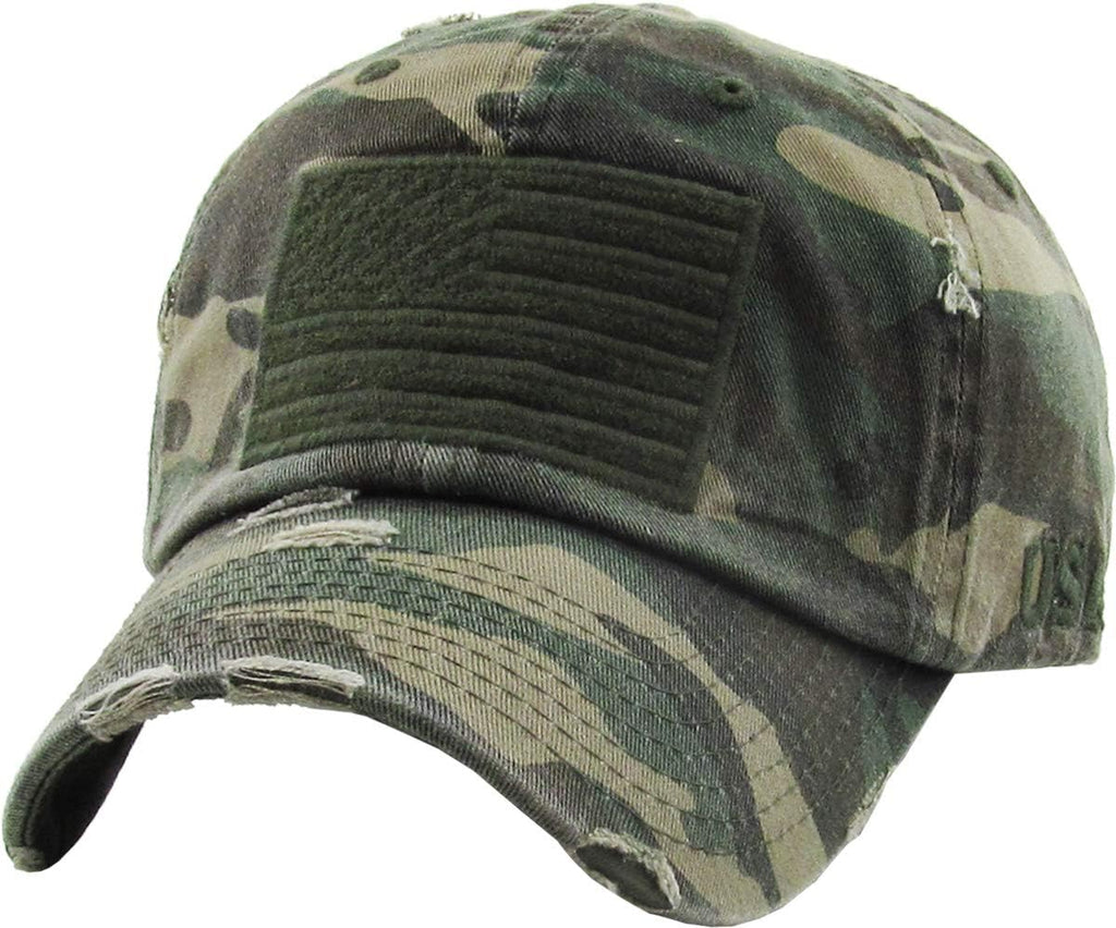Vintage Distressed Baseball Cap - USA Military Thin Blue Line & Thin Red Line, Unisex Adjustable Dad Hat