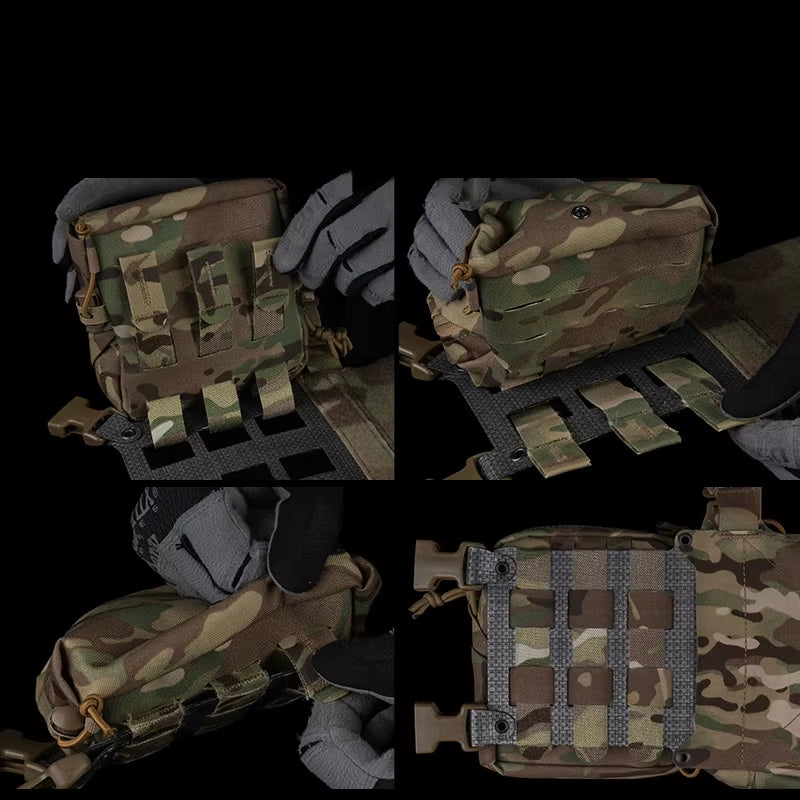 FC Tactical Extended Chest Rig V2 MOLLE Mount Adjustable Front Hanging Pouch Vest Tactical Chest Rig Vest for Hunting Shooting