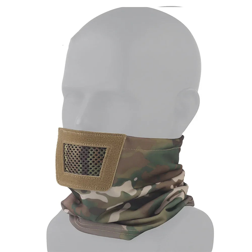 Tactical Half Face Mask Knight Mask Windproof Breathable Face Headgear for Hiking Cycling Wargame Shooting Hunting Accessories