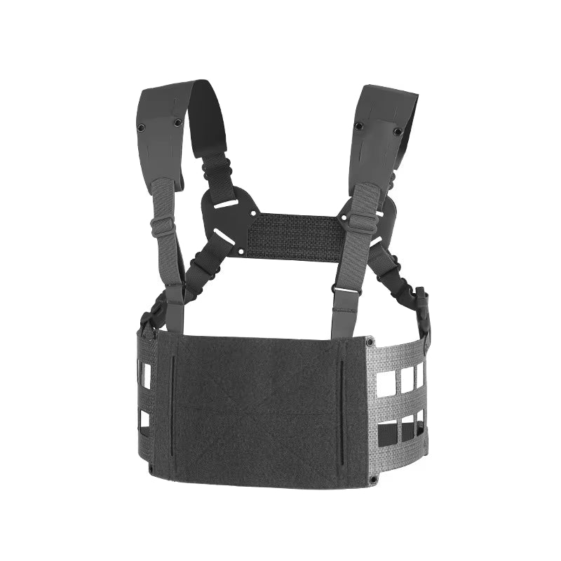 FC Tactical Extended Chest Rig V2 MOLLE Mount Adjustable Front Hanging Pouch Vest Tactical Chest Rig Vest for Hunting Shooting