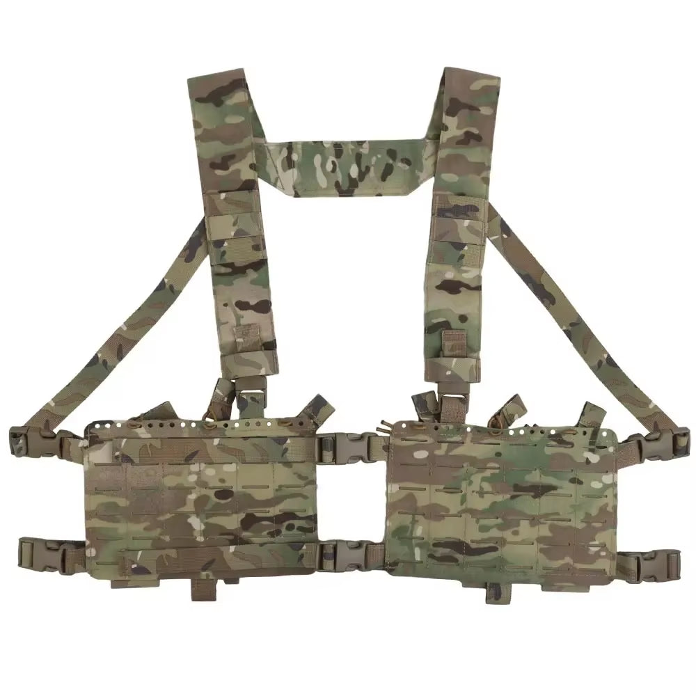 Tactical 34 Alpha Chest Rig SS Style MOLLE System Hunting Chest Vest Carrier (LBV) with Expansion Backpack Alpha Kit Utility Bag