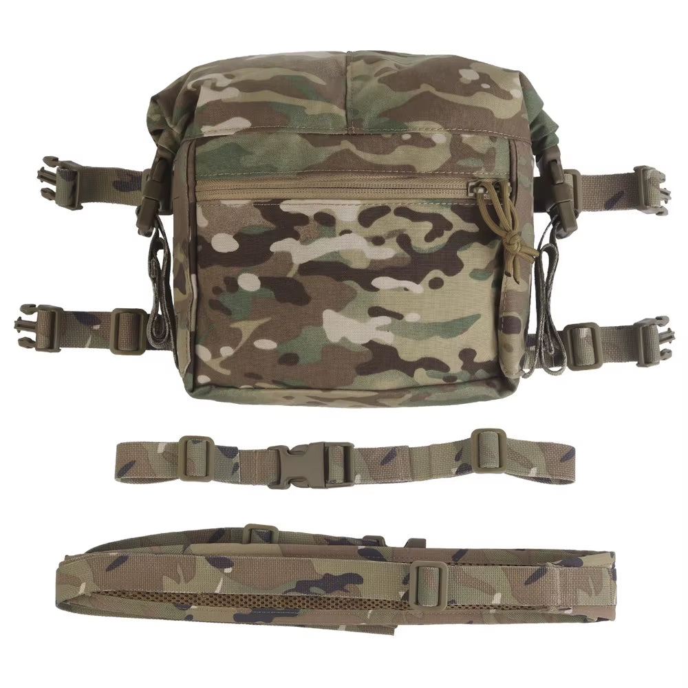 Tactical 34 Alpha Chest Rig SS Style MOLLE System Hunting Chest Vest Carrier (LBV) with Expansion Backpack Alpha Kit Utility Bag