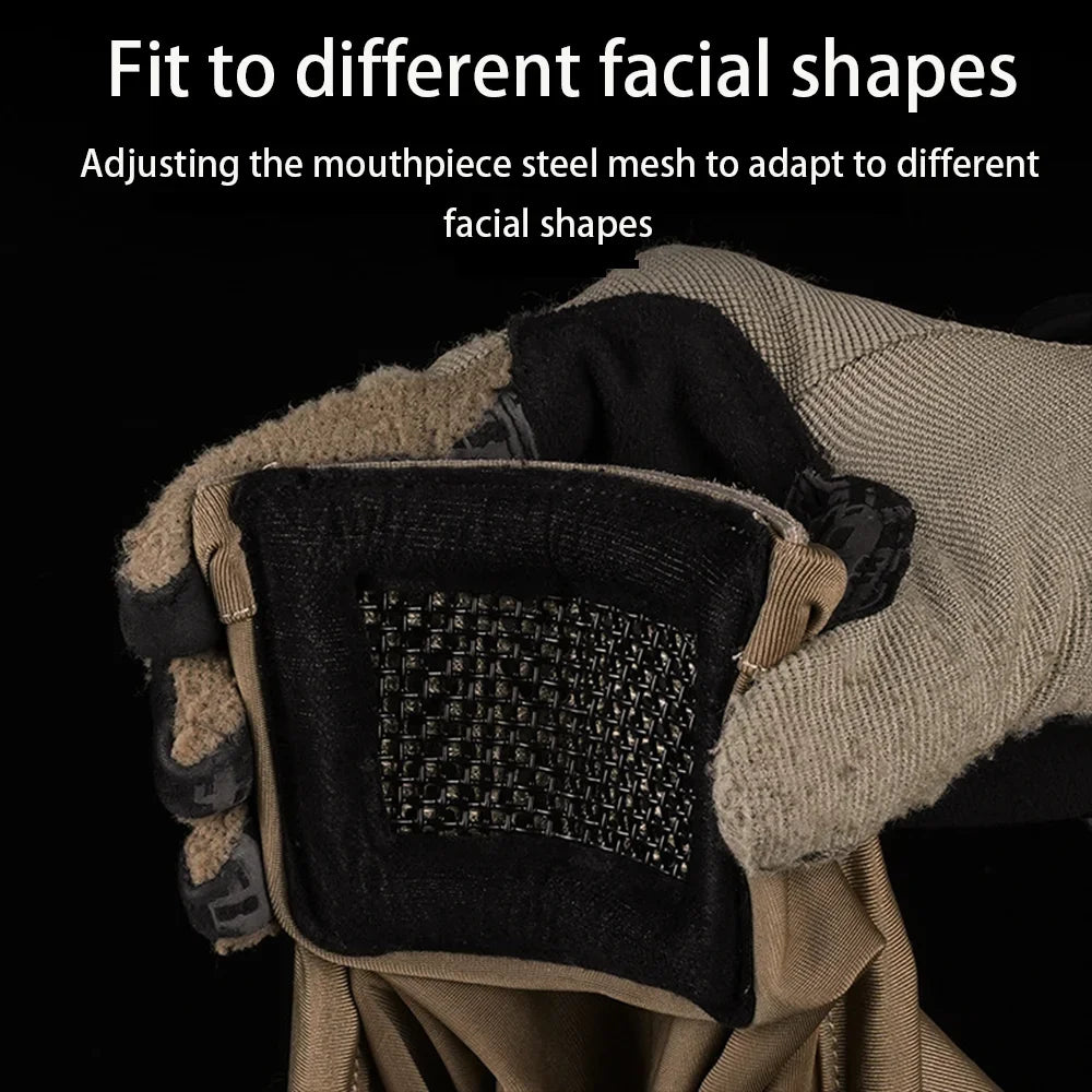 Tactical Half Face Mask Knight Mask Windproof Breathable Face Headgear for Hiking Cycling Wargame Shooting Hunting Accessories