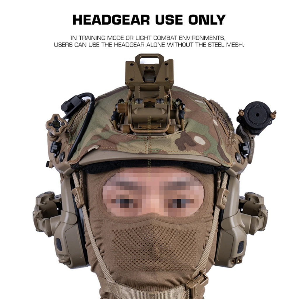 Airsoft Balaclava Headgear with Steel Mesh Mask, Elastic Breathable Tactical Full Face Mask for Hunting Sport Cycling