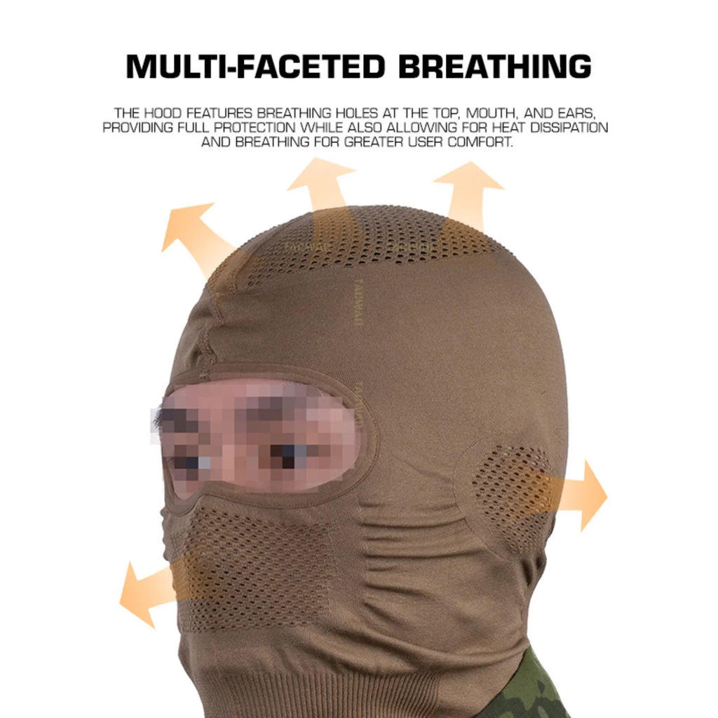 Airsoft Balaclava Headgear with Steel Mesh Mask, Elastic Breathable Tactical Full Face Mask for Hunting Sport Cycling
