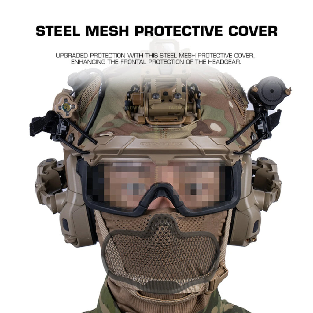 Airsoft Balaclava Headgear with Steel Mesh Mask, Elastic Breathable Tactical Full Face Mask for Hunting Sport Cycling