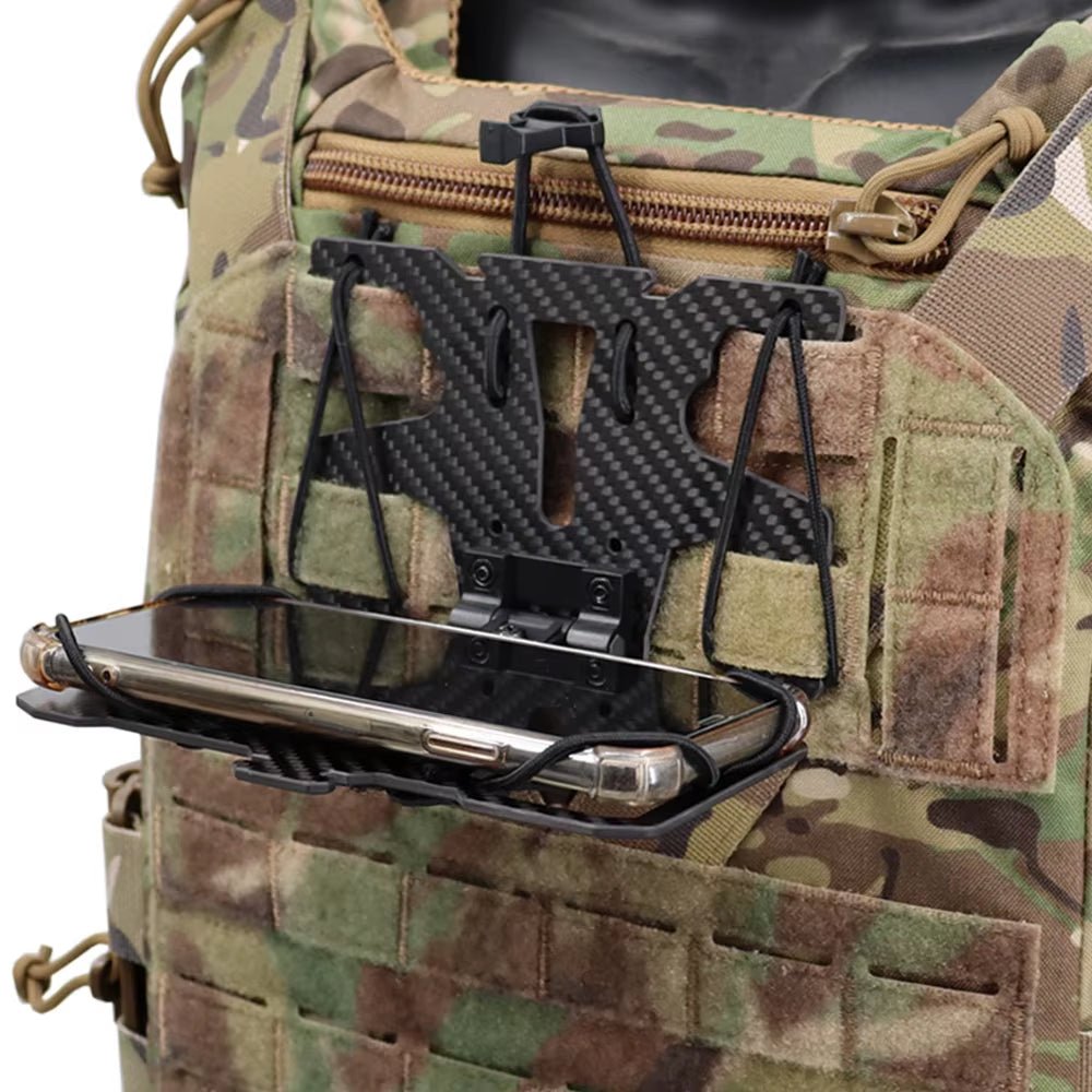 Signal & Steel Carbon Fiber MOLLE Navigation Board – Folding Tactical Phone Mount for Chest Rigs & Plate Carriers - SignalAndSteel