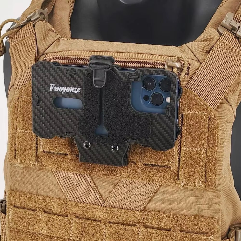 Signal & Steel Carbon Fiber MOLLE Navigation Board – Folding Tactical Phone Mount for Chest Rigs & Plate Carriers - SignalAndSteel