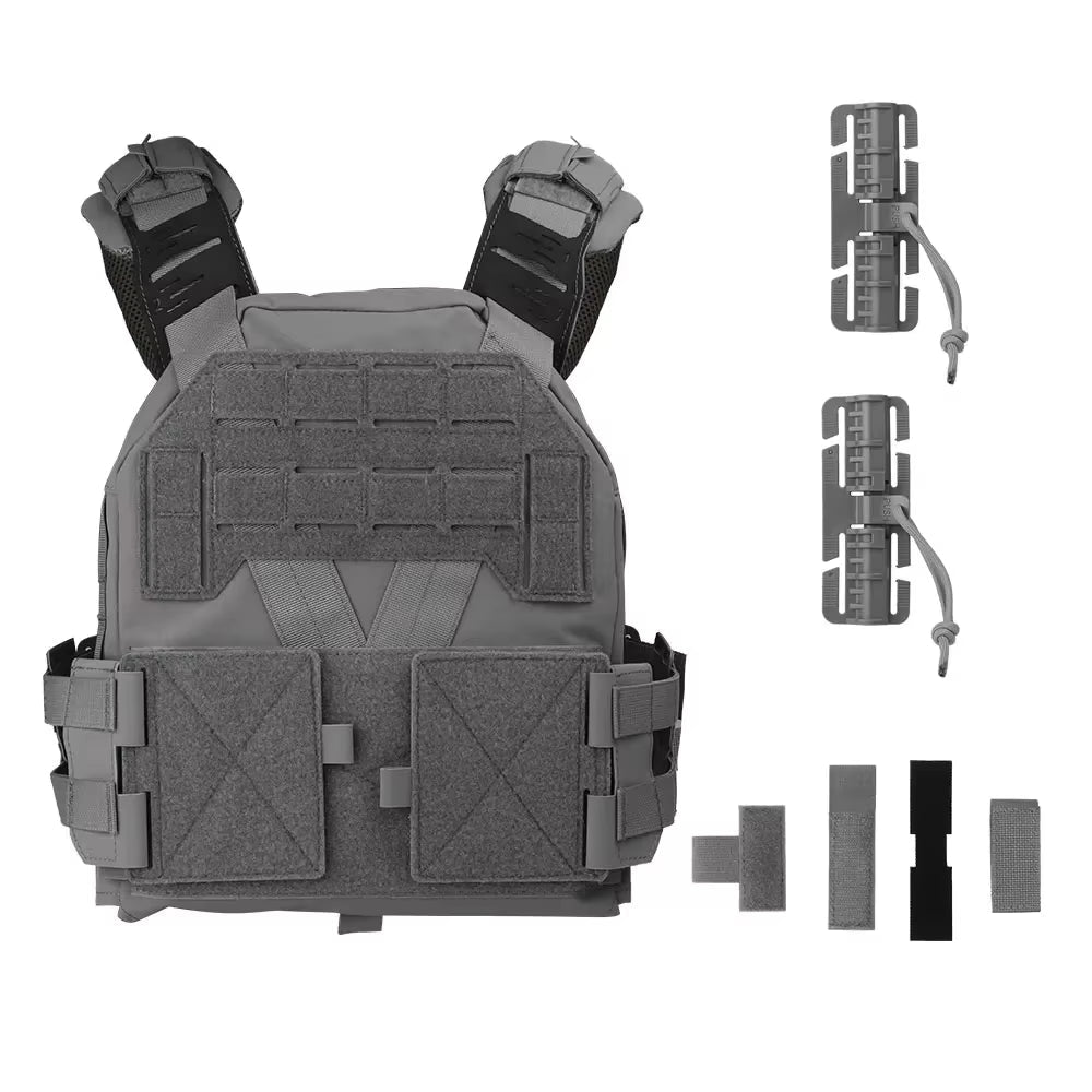Signal & Steel KZ Lightweight Plate Carrier – MOLLE Tactical Vest with Quick Release (Airsoft Loadout) - SignalAndSteel