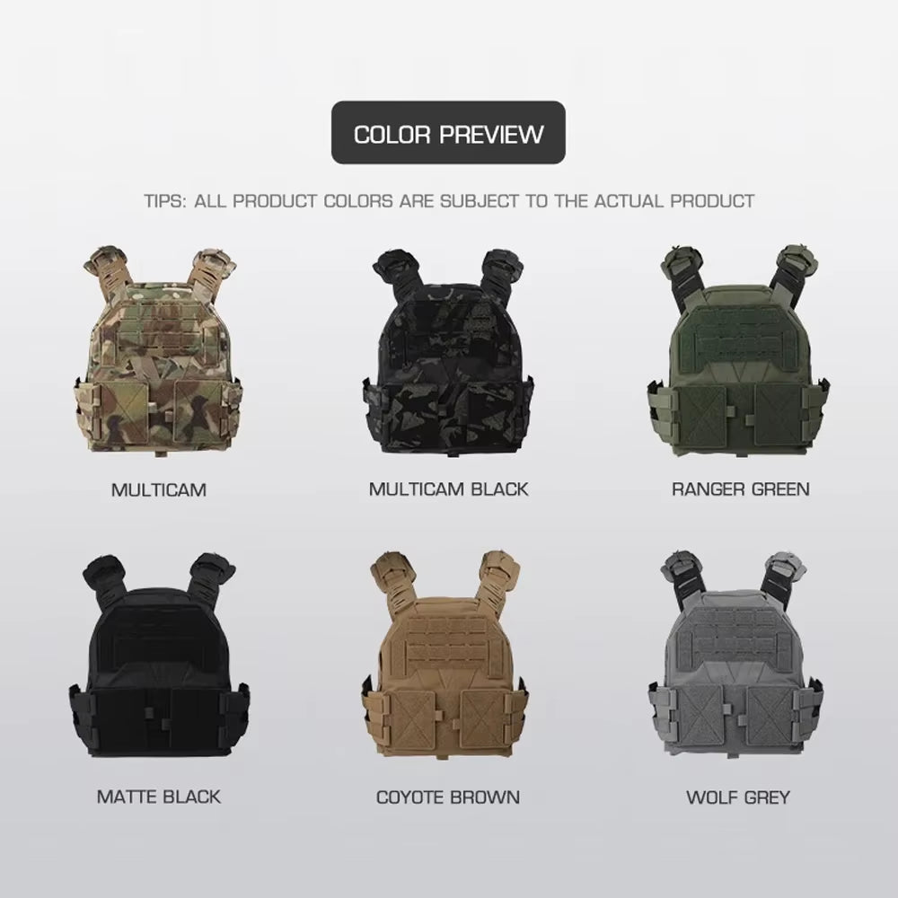 Signal & Steel KZ Lightweight Plate Carrier – MOLLE Tactical Vest with Quick Release (Airsoft Loadout) - SignalAndSteel