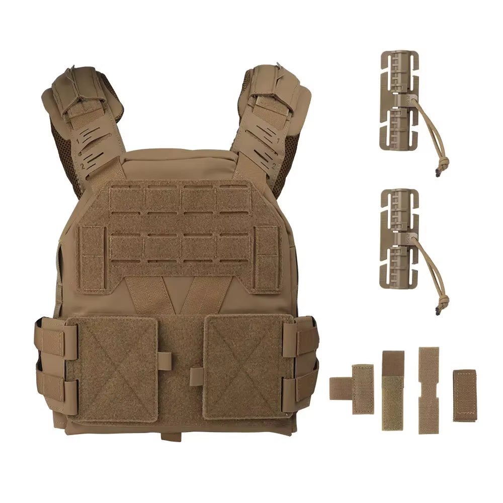 Signal & Steel KZ Lightweight Plate Carrier – MOLLE Tactical Vest with Quick Release (Airsoft Loadout) - SignalAndSteel