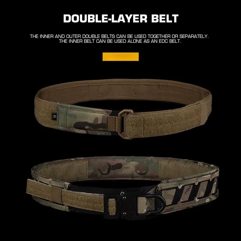 Signal & Steel Magnetic MOLLE Battle Belt – Double - Layer Tactical Belt System for Airsoft Loadouts - SignalAndSteel