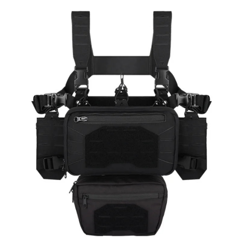 Signal & Steel Modular Mini Chest Rig – Adjustable MOLLE Micro Rig with Magazine Pouches - SignalAndSteel