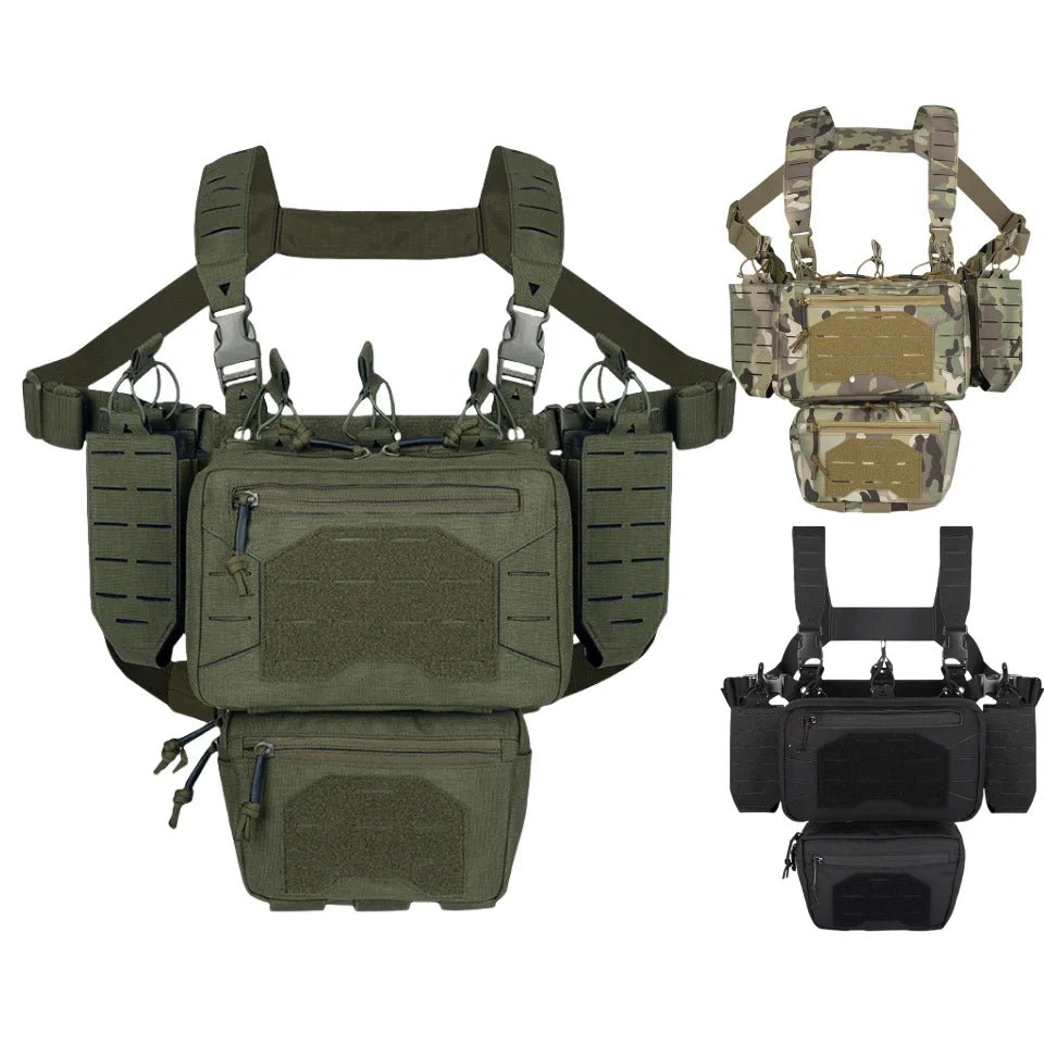 Signal & Steel Modular Mini Chest Rig – Adjustable MOLLE Micro Rig with Magazine Pouches - SignalAndSteel