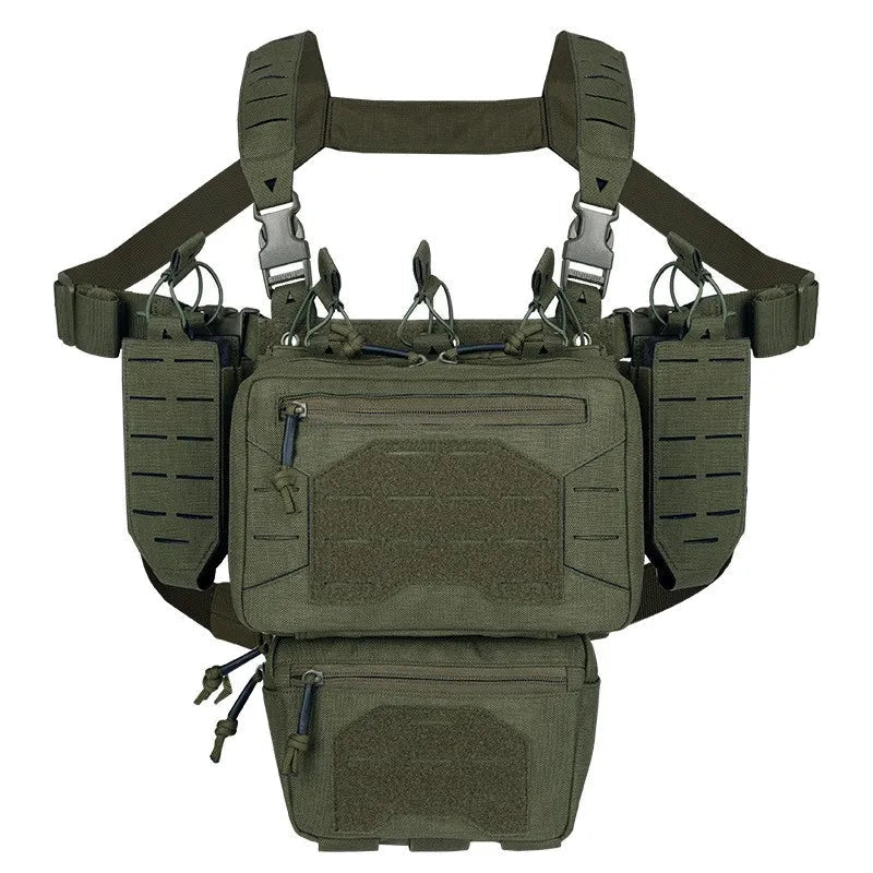 Signal & Steel Modular Mini Chest Rig – Adjustable MOLLE Micro Rig with Magazine Pouches - SignalAndSteel