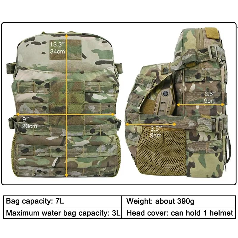 Signal & Steel MOLLE Expansion Backpack – Tactical Plate Carrier Pack with Hydration Storage (7L) - SignalAndSteel
