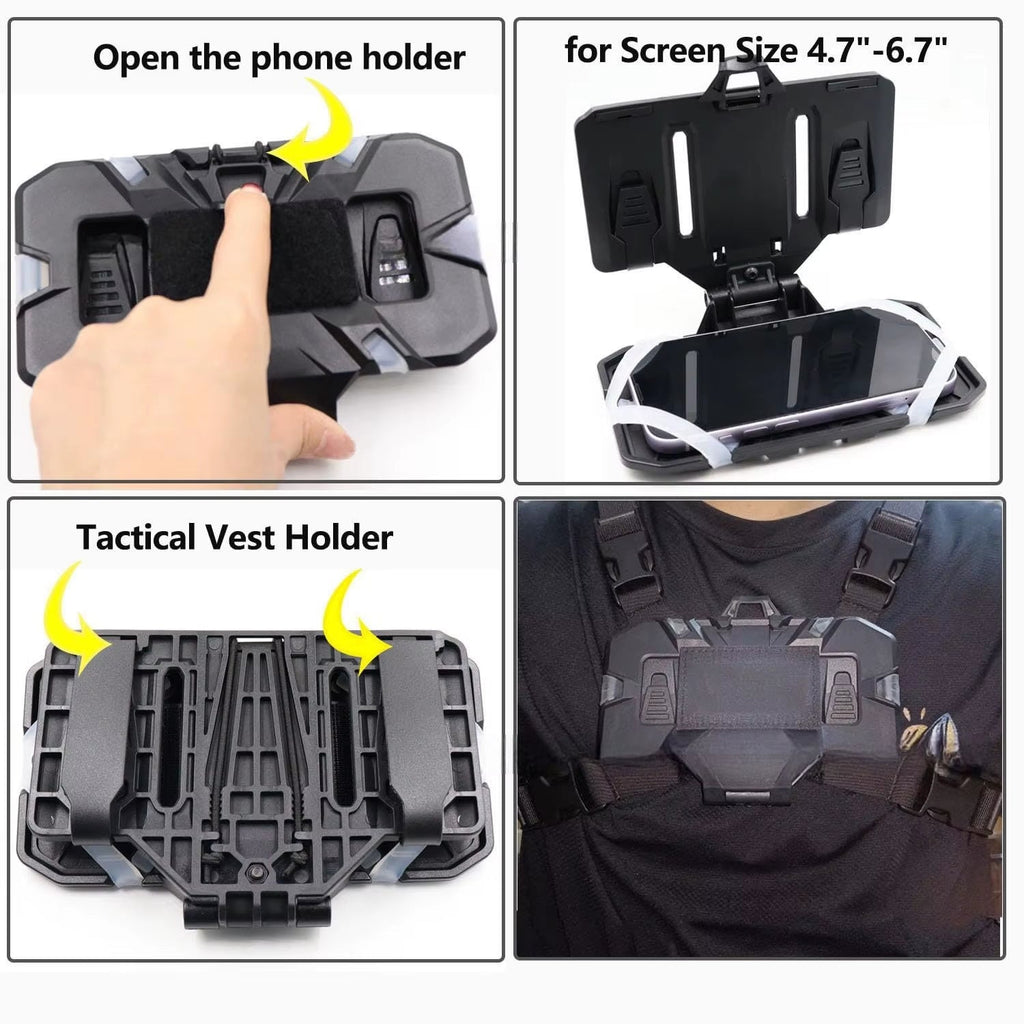 Signal & Steel MOLLE Navigation Phone Mount – Tactical Chest Rig Map & Phone Holder (Foldable Admin Panel) - SignalAndSteel