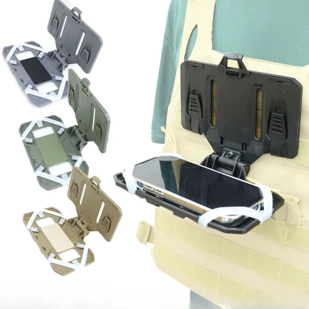Signal & Steel MOLLE Navigation Phone Mount – Tactical Chest Rig Map & Phone Holder (Foldable Admin Panel) - SignalAndSteel