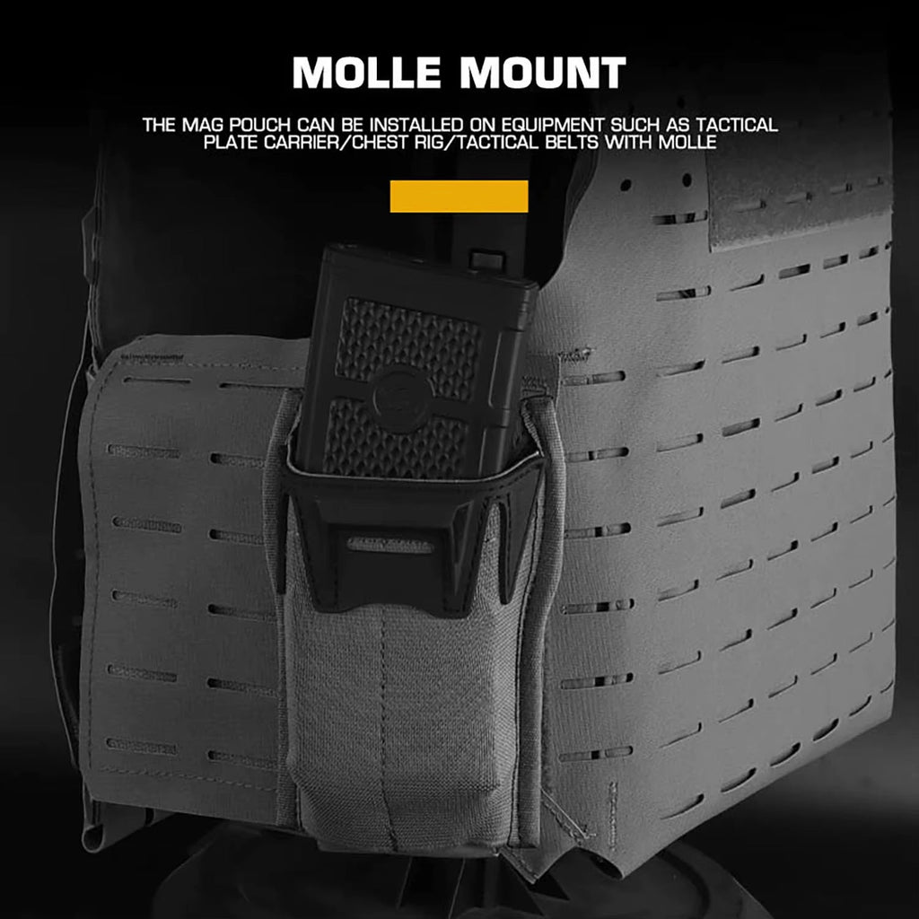 Signal & Steel Pince Single 5.56 Mag Pouch – Low Profile MOLLE Rifle Magazine Holder - SignalAndSteel