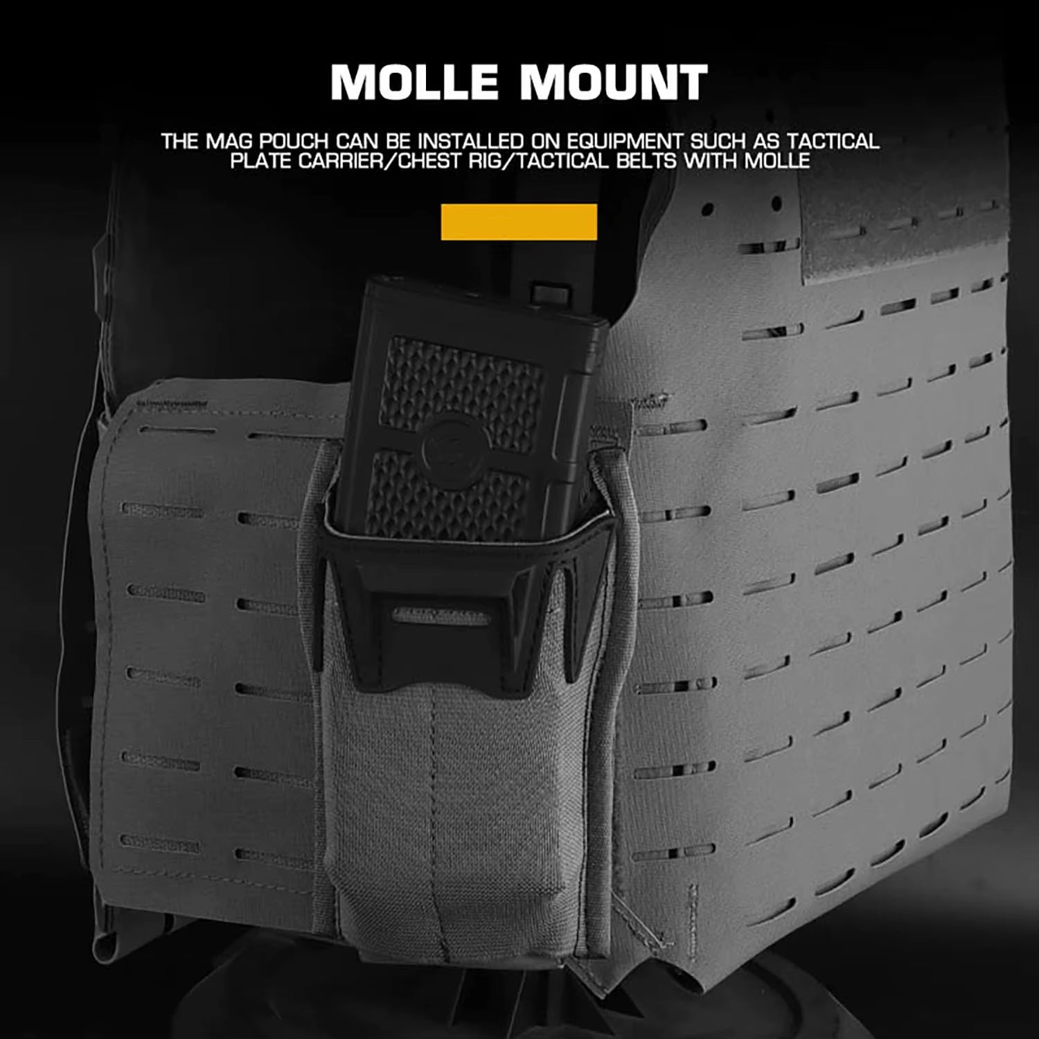 Signal & Steel Pince Single 5.56 Mag Pouch – Low Profile MOLLE Rifle Magazine Holder - SignalAndSteel