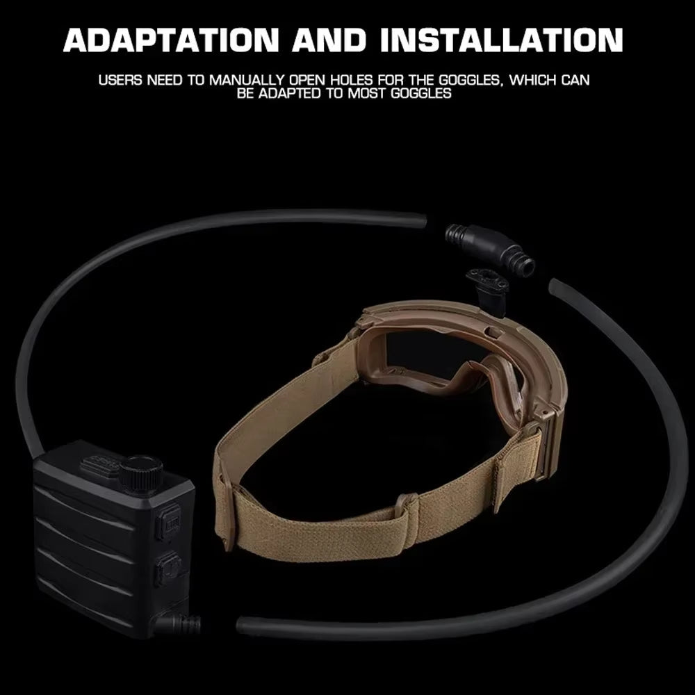 Signal & Steel Tactical Goggles Anti - Fog Fan Kit – Airsoft Defogging System for Eye Protection - SignalAndSteel