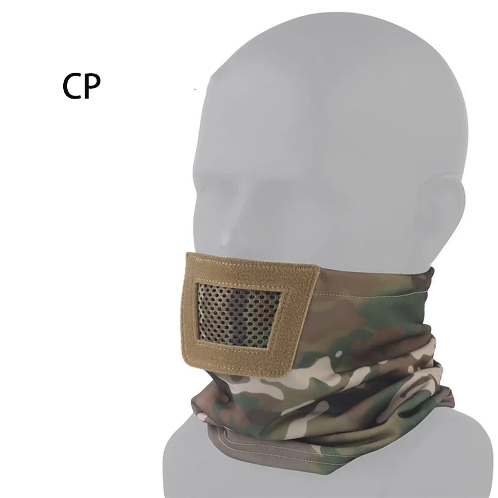 Tactical Half Face Mask Knight Mask Windproof Breathable Face Headgear for Hiking Cycling Wargame Shooting Hunting Accessories - SignalAndSteel